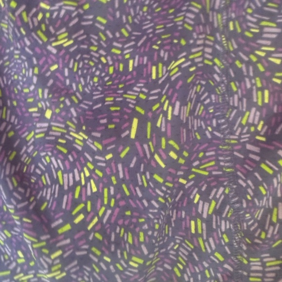 L.L. Bean girls skort athletic shorts purple lime green geometric size 14 50+UPF - Picture 7 of 7